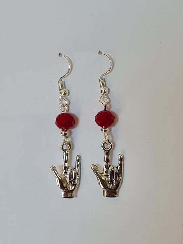 I Love You Bead Earrings - NZSL Shop